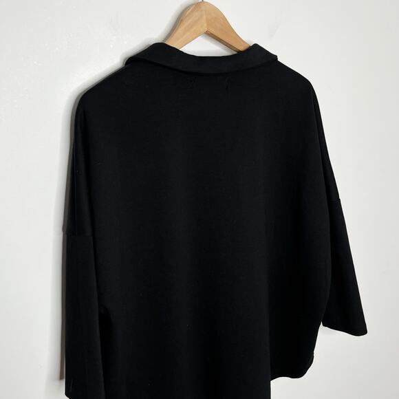 Tuckernuck Pomander Place Womens Easy Polo Swing Sweatshirt XS/S Black V Neck - Picture 9 of 12